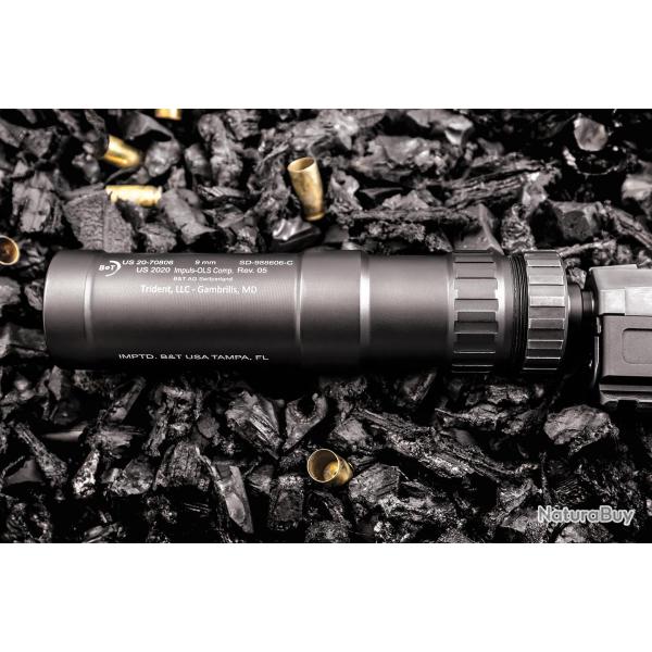 SILENCIEUX B&T IMPULS-OLS 9X19 - Compact - 13.5x100LH ou 1/2x28 M 13.5*1L