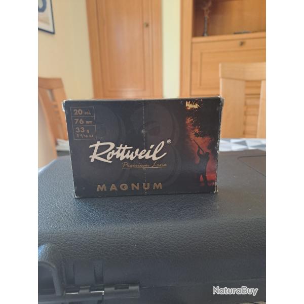 A VENDRE CARTOUCHES ROTTWEIL MAGNUM CALIBRE 20 20/76