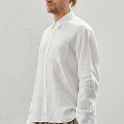 Chemise en pur lin pour homme blanc 2XL