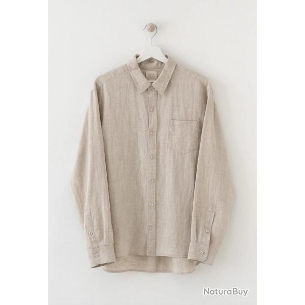 Chemise en pur lin pour homme blanc L-XL