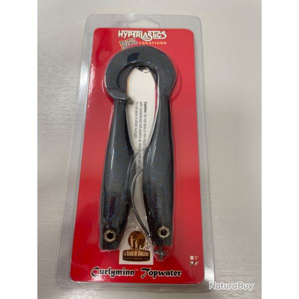 !! OPE -70%!! LEURRE HYPERLASTICS CURLYMINN TOPWATER 6'�col black and BLUE