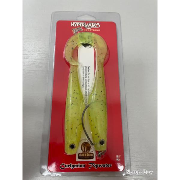 !! OPE -70%!! LEURRE HYPERLASTICS CURLYMINN TOPWATER 6'�col DOUBLE PEPPER