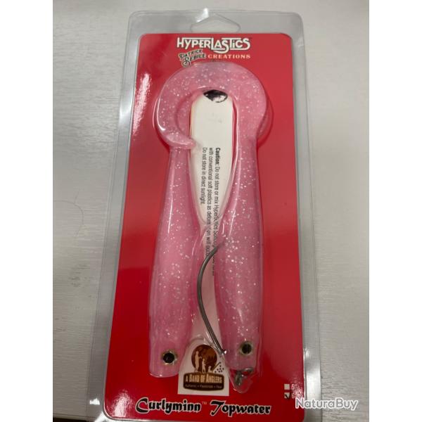 !! OPE -70%!! LEURRE HYPERLASTICS CURLYMINN TOPWATER 6'�col PINK