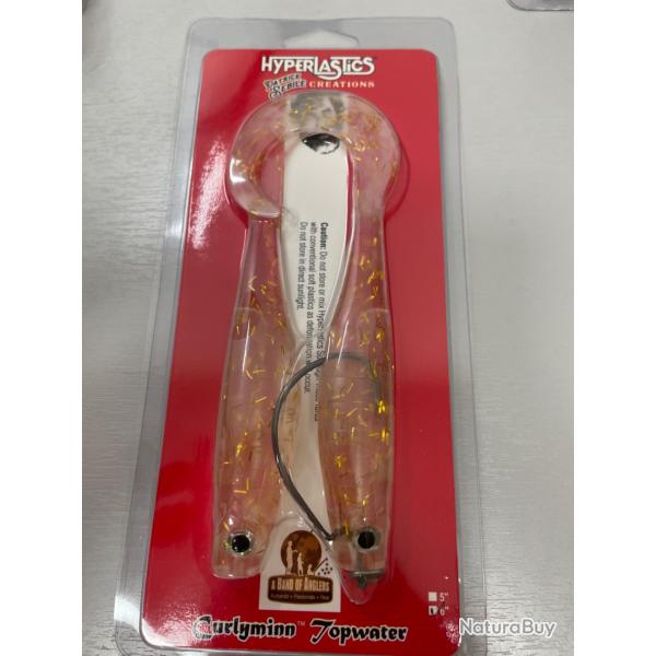 !! OPE -70%!! LEURRE HYPERLASTICS CURLYMINN TOPWATER 6'�col CLEAR GOLD