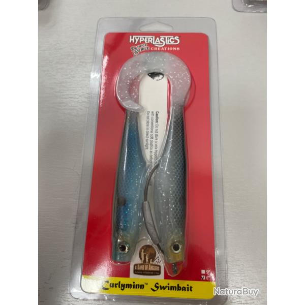 !! OPE -70%!! LEURRE HYPERLASTICS CURLYMINN SWIMBAIT 6'�col STG