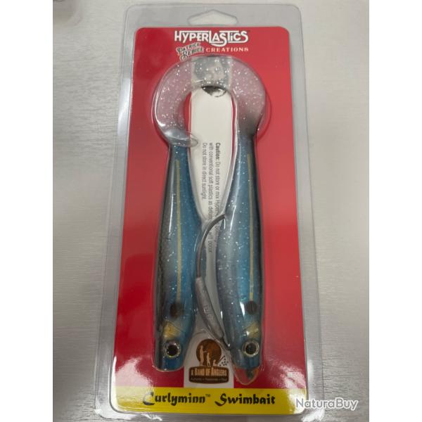 !! OPE -70%!! LEURRE HYPERLASTICS CURLYMINN SWIMBAIT 6'�col BBK