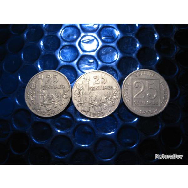 25 centimes Patey 1903-1904-1905 ttb