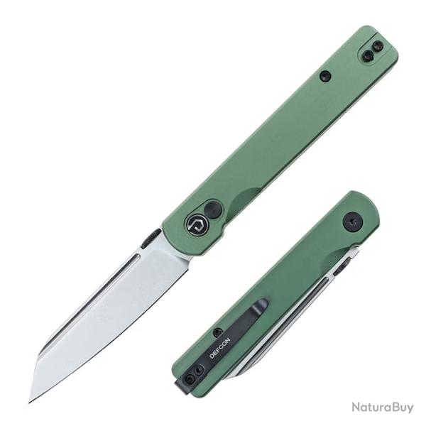 Couteau Defcon Operator Lame Tanto Reverse Acier 14C28N Manche Alu OD Green TD013OD