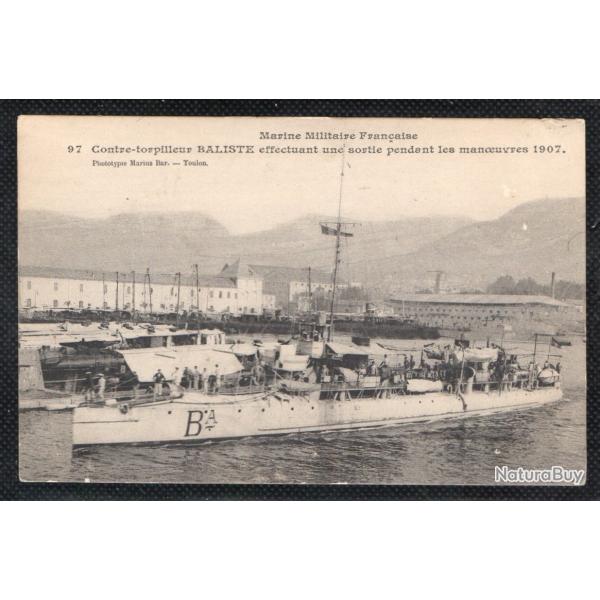CPA - Marine Militaire Fran�aise -Contre - Torpilleur BALISTE effectuant une sortie pendant . N�3587