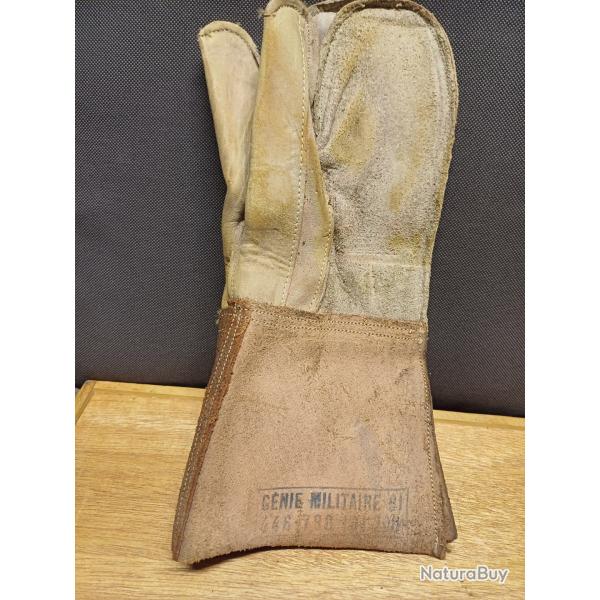Authentique paire de gants militaires pose de barbel�s GENIE MILITAIRE - neufs de stock