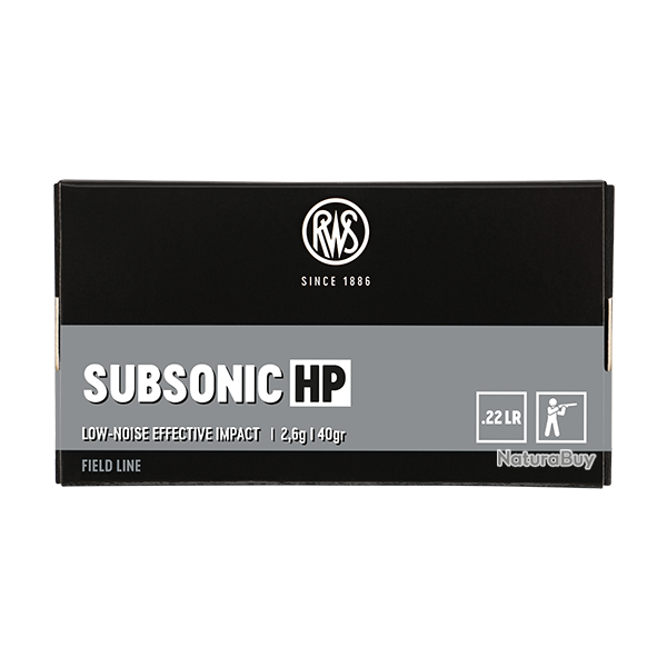 Boite de munition RWS Subsonic HP 22LR x50 40GR