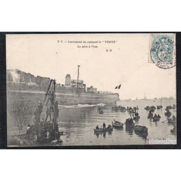 CPA - Marine Militaire - Lancement du cuirasse la " V�RIT� " La Mise a l'eau  N�3602