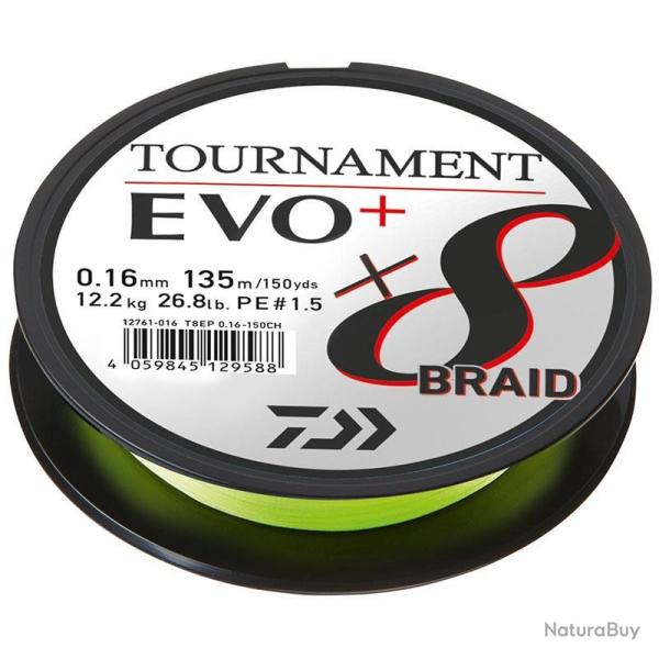 DAIWA TRESSE TOURNAMENT 8 EVO + 135M CHARTREUSE - 12/100