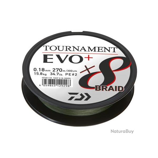 DAIWA TRESSE TOURNAMENT 8 EVO + 270M VERT - 30/100