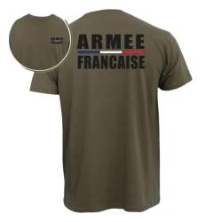 T shirt militaire kaki 100 coton Arm&eacute;e Fran&ccedil;aise
