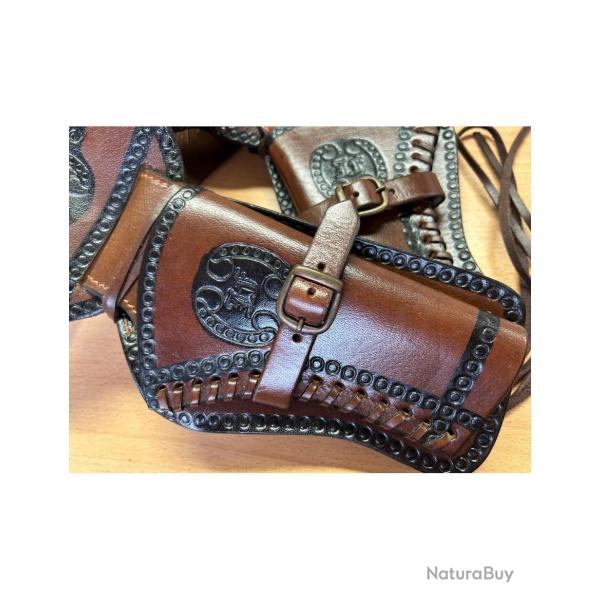 CEINTURE CUIR 2 PISTOLETS