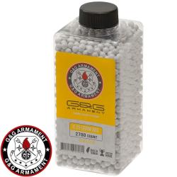 Billes airsoft 0,25g blanches G&G - 2700 BBs haute pr&eacute;cision