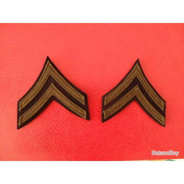1 paire de grade de caporal US  WW2