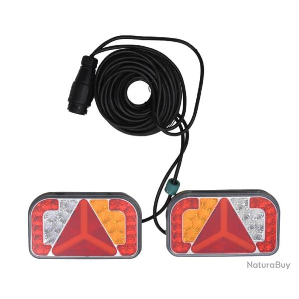 Feux LED rouges pour remorque 2 pcs 12 V - S�curit� et entretien de v�hicule simplifi�s