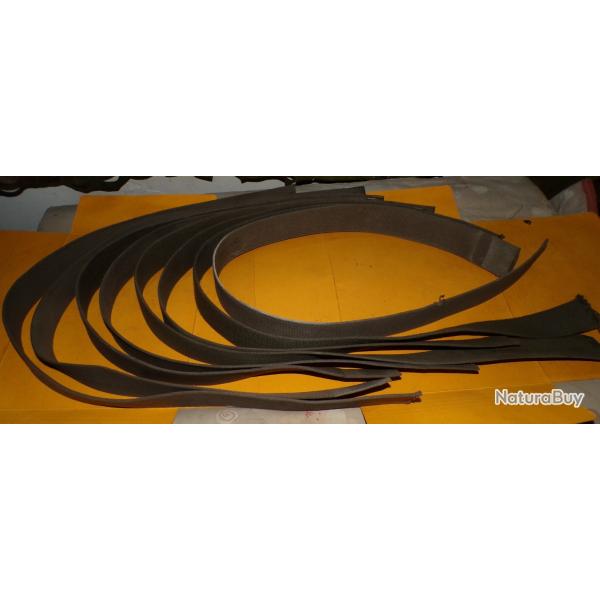 LOT DE 8 SANGLES DU MATERIEL DE L'ARMEE FRANCAISE , LARGEUR 5 CM , LONGUEUR DE 90 CM A 110 CM    , B