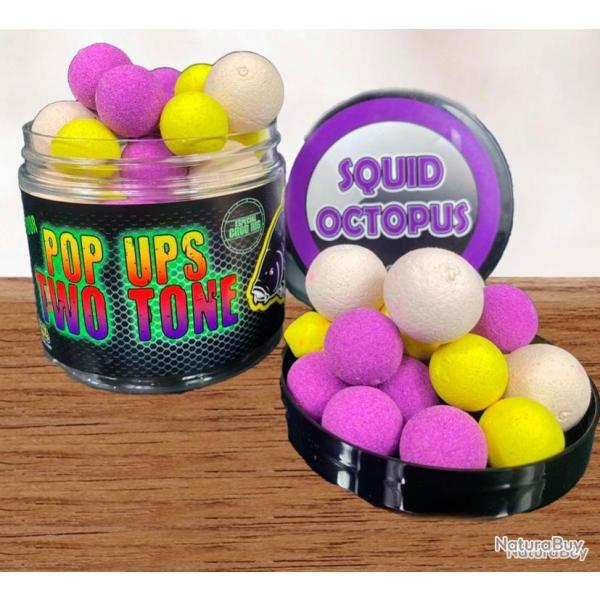 Bouillettes flottantes pop-ups pro elite baits 14-20mm squid octopus