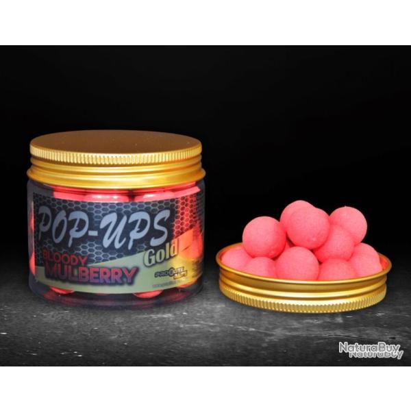 Bouillettes flottantes pop-ups pro �lite baits bloody Mulberry gold 12mm