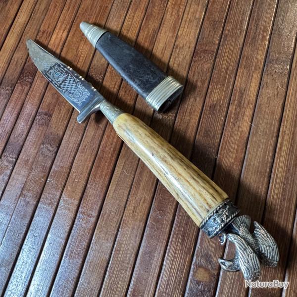 SUPERBE NICKER VINTAGE TRADITIONNEL ALLEMAND DES-SOLINGEN-ROSTFREI POMMEAU A L'AIGLE ALLEMAND