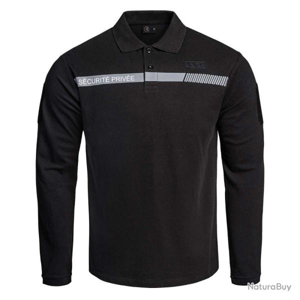 Polo S�cu One manches longues S�curit� Priv�e noir Noir