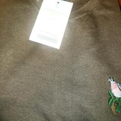 Sweat Col Rond Chocolat Brod&eacute; Palombe LOVERGREEN