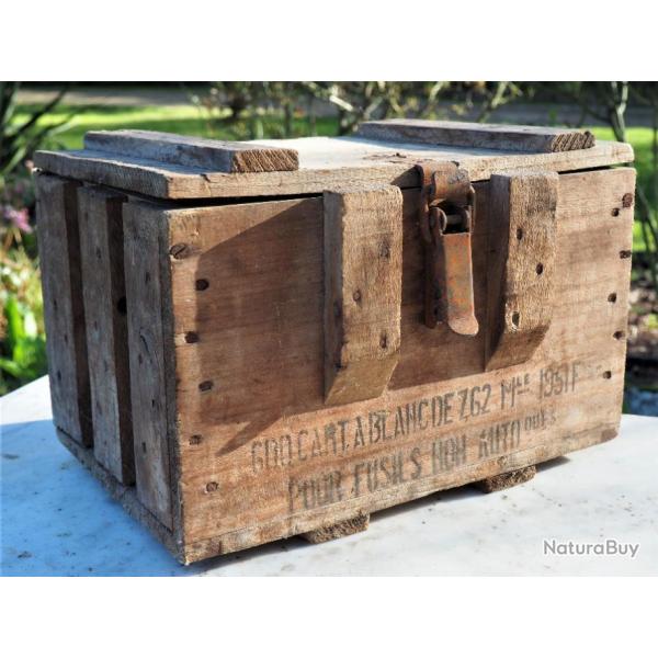 rare  caissette bois franaise VIDE pour munitions 7,62 - mle 1951F  en bon tat