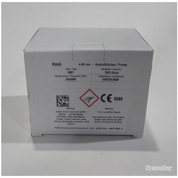 Paquet de 500 amorces type Boxer sinoxid , RWS Small Pistol ref 4031