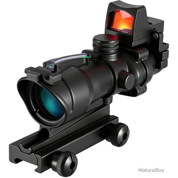 Lunette de Vis�e 4x32 Compacte Fibre Optique  Etanche Antichoc Prisme Haute Pr�cision Vert