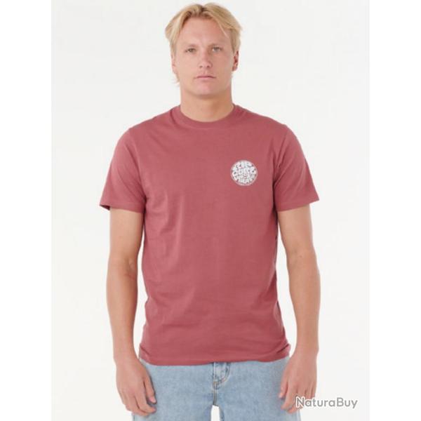 Tee Shirt en Coton Rip Curl WETTIE ICON TEE Rouge