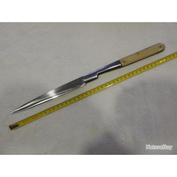 Grande belle et ancienne vendetta Corse misricorde couteau traditionnel manche Os - 39cm SAUVAGNAT