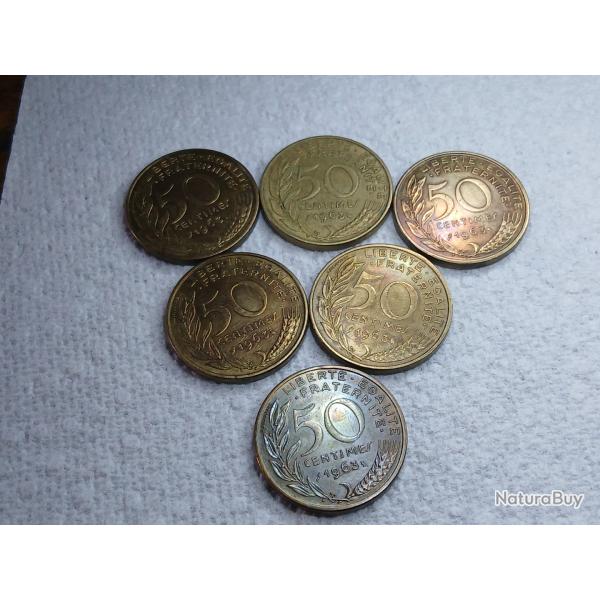 9 X 50 centimes 1962 et 1963