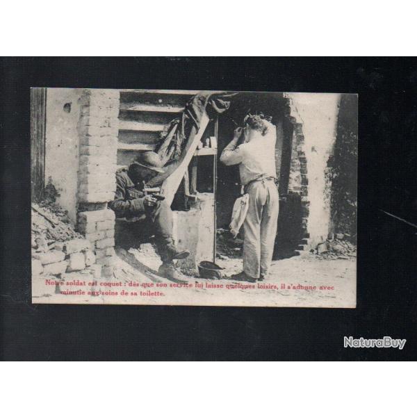 notre soldat est coquet la toilette cpa
