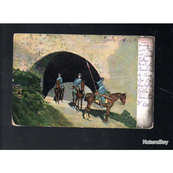 patrouille de hussards allemands  cpa