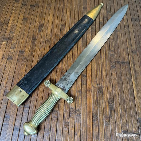 TR�S BEAU GLAIVE D'INFANTERIE 1831 DE LA MANUFACTURE ROYALE DE CHATELLERAULT 1836 FOURREAU MATRICUL�