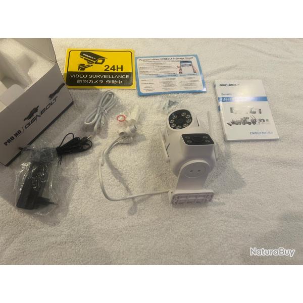 camera surveillance exterieur neuf genbolt gb201h 2.5k ptz 2.4/5ghz wiFi ip avec double objectif vue