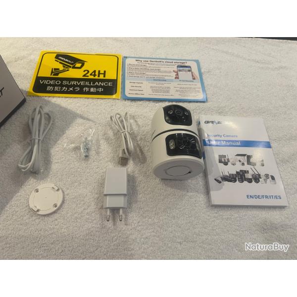 camera surveillance securite wifi Interieure genbolt gb102h cctv ip domestique double objectif 360