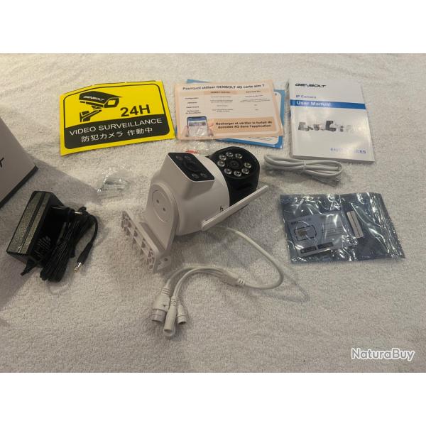 camera surveillance exterieur 3g/4g genbolt gb201-4g lte double objectif carte Sim poe ptz ip