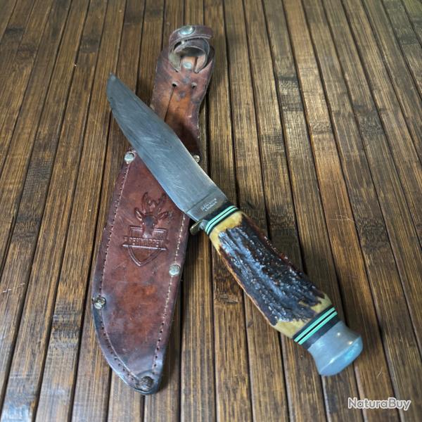COUTEAU TRADITIONNEL ARTISANALE ALLEMAND ANNE 50 BOIS DE CERF
