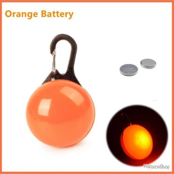 Pendentif � led pour chien - orange - LIVRAISON GRATUITE