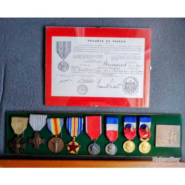 Cadre m�dailles souvenir 14-18