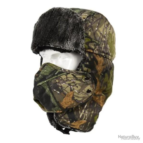 Cagoule de chasse camouflage polaire + coupe-vent amovible - for�t - livraison gratuite