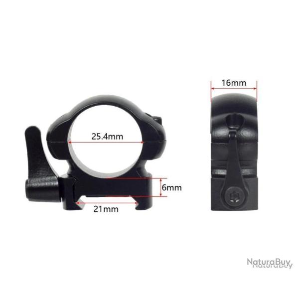 2x colliers de montage 25,4mm � levier de d�gagement rapide montage bas - LIVRAISON GRATUITE