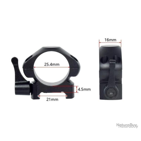 2x colliers de montage 25,4 mm � levier de d�gagement rapide montage bas - LIVRAISON GRATUITE