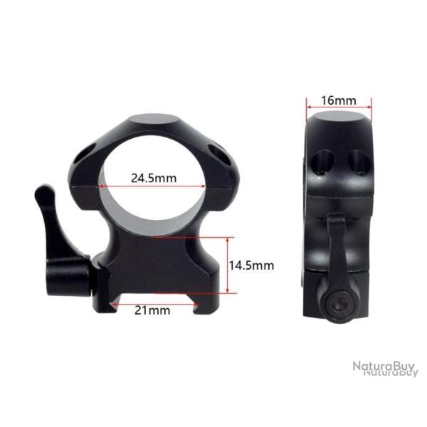 2x colliers de montage 25,4mm � levier de d�gagement rapide montage haut - LIVRAISON GRATUITE