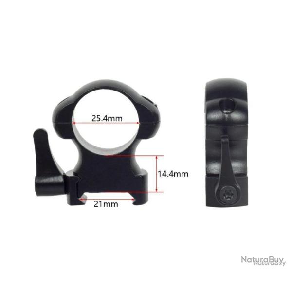 2x colliers de montage 25,4 mm � levier de d�gagement rapide montage haut - LIVRAISON GRATUITE