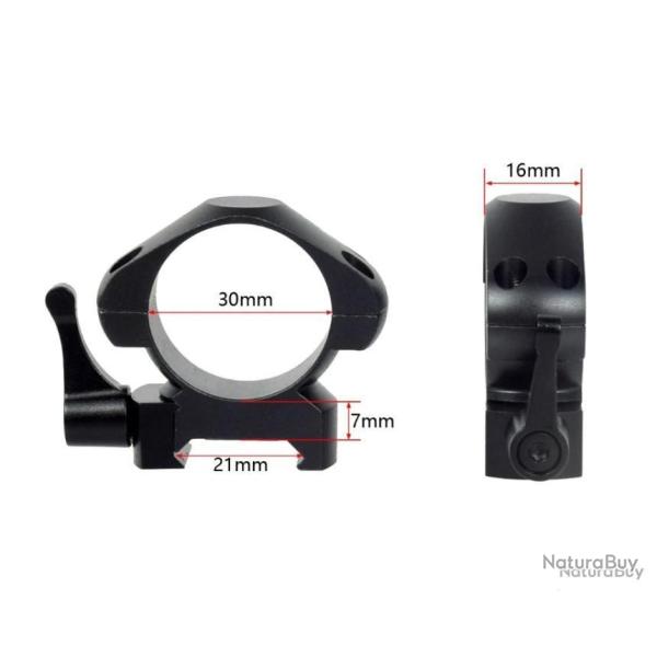 2x colliers de montage 30mm � levier de d�gagement rapide montage medium - LIVRAISON GRATUITE